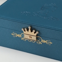 Шкатулка кожзам для украшений "Царица" синяя 18х27х9 см Шкатулка кожзам для украшений "Царица" синяя 18х27х9 см