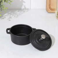 Кастрюля чугунная Volcano, 13&times;10&times;6 см, для подачи, цвет чёрный