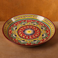 Ляган круглый Риштанская Керамика, красный, 37см, МИКС Ляган круглый Риштанская Керамика, красный, 37см, МИКС