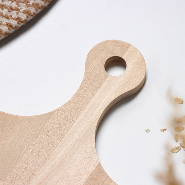 Доска разделочная Доляна, с ручкой, массив берёзы, 30&times;20&times;1,2 см