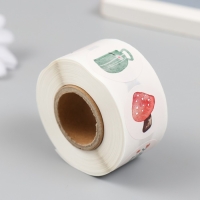 Наклейка бумага "Акварельные рисунки" d=2,5 см 500 шт в рулоне 3х6,5х6,5 см Наклейка бумага "Акварельные рисунки" d=2,5 см 500 шт в рулоне 3х6,5х6,5 см