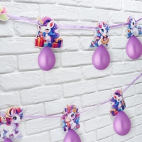 Гирлянда на ленте с шарами «Единороги», 250 см Гирлянда на ленте с шарами «Единороги», 250 см