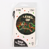 Воздушный шар фольгированный 18" &laquo;Левел ап&raquo; круг, с подложкой