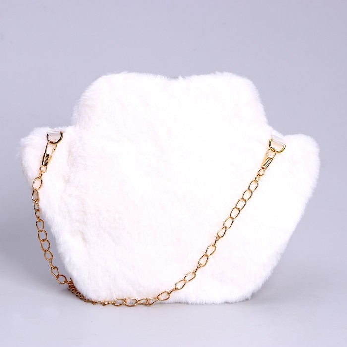 Сумка детская меховая &laquo;Лапка&raquo;, розовый, 23х18х2 см