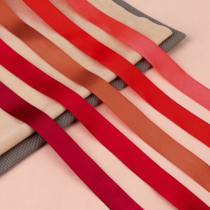 Набор атласных лент, 5 шт, размер 1 ленты: 20 мм × 23 ± 1 м, цвет красный спектр Набор атласных лент, 5 шт, размер 1 ленты: 20 мм × 23 ± 1 м, цвет красный спектр