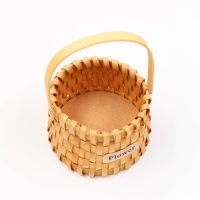 Корзина плетеная (секвойя), D16,5хН9,5/25,5 см, 1 шт., натуральный