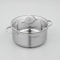 Кастрюля &laquo;Альта&raquo;, 5,2 л, d=24 см, капсульное дно, стеклянная крышка, индукция