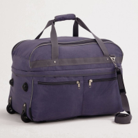 Сумка дорожная на колёсах, отдел на молнии, с увеличением, 2 наружных кармана, длинный ремень, цвет серый Сумка дорожная на колёсах, отдел на молнии, с увеличением, 2 наружных кармана, длинный ремень, цвет серый