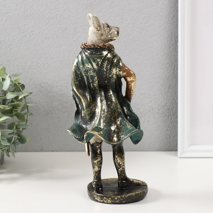 Сувенир полистоун "Пёс в доспехах с плащом" 11,5х10х27 см