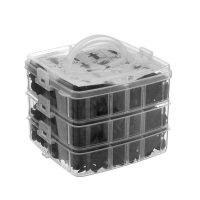 Клипсы и пистоны крепежные, 16 видов, набор 625 шт