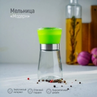 Мельница для специй Доляна &laquo;Модерн&raquo;, 180 мл, 6,5&times;13 см, цвет зелёный