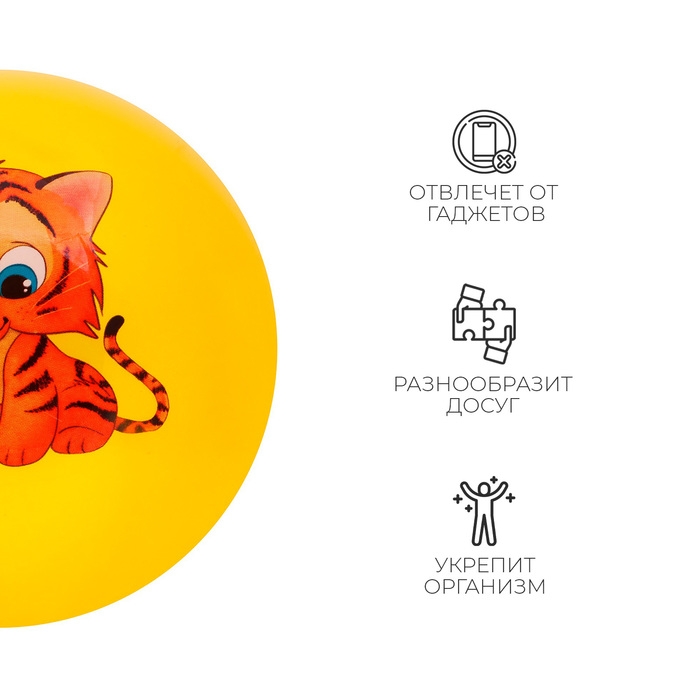 Мяч детский ZABIAKA «Тигруля», d=22 см, цвет МИКС Мяч детский ZABIAKA «Тигруля», d=22 см, цвет МИКС