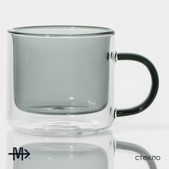 Кружка с двойными стенками Magistro «Дуо», 250 мл, 12×8,5×7,7 см Кружка с двойными стенками Magistro «Дуо», 250 мл, 12×8,5×7,7 см