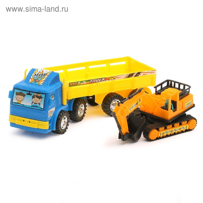 Грузовик инерционный &laquo;Стройка&raquo;, цвета МИКС