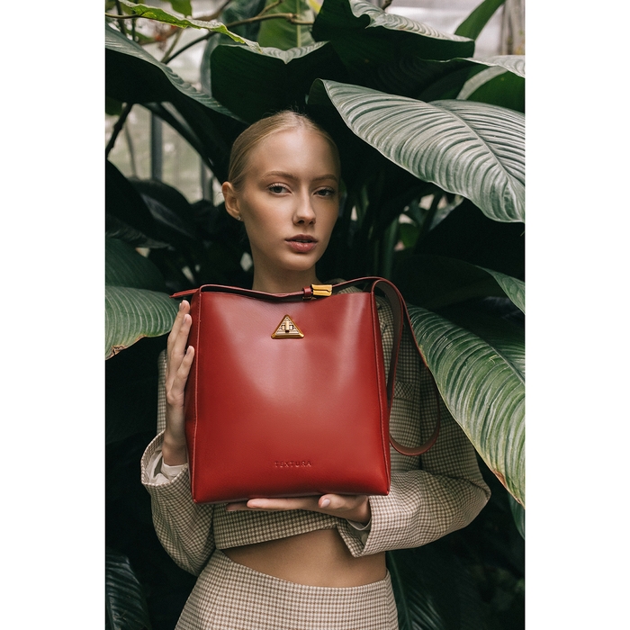 Сумка женская на винтовом замке TEXTURA, средний размер, цвет бордовый Сумка женская на винтовом замке TEXTURA, средний размер, цвет бордовый