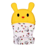 Прорезыватель-рукавичка «Зайка», цвет красный/желтый, Крошка Я Прорезыватель-рукавичка «Зайка», цвет красный/желтый, Крошка Я