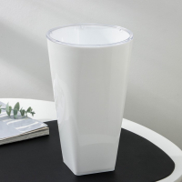 Кашпо для цветов со вставкой &laquo;Грейс&raquo;, 2,7 л (1,5 л), цвет белый