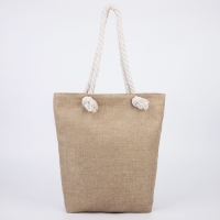 Сумка женская пляжная на молнии, цвет белый/жёлтый