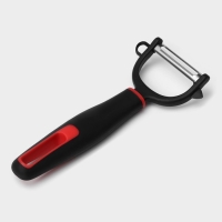 Овощечистка Доляна Digma, 17 см, нержавеющая сталь, чёрная, красная