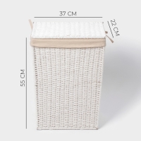 Корзина для белья LaDо́m «Классика», прямоугольная, 37×22×55 см, белая Корзина для белья LaDо́m «Классика», прямоугольная, 37×22×55 см, белая