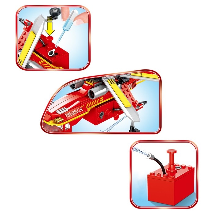 Конструктор пожарные &laquo;Спасательный вертолет&raquo;, стреляет водой, 352 детали