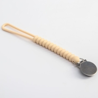 Держатель для соски - пустышки &laquo;Кольца&raquo;, силиконовый, цвет бежевый