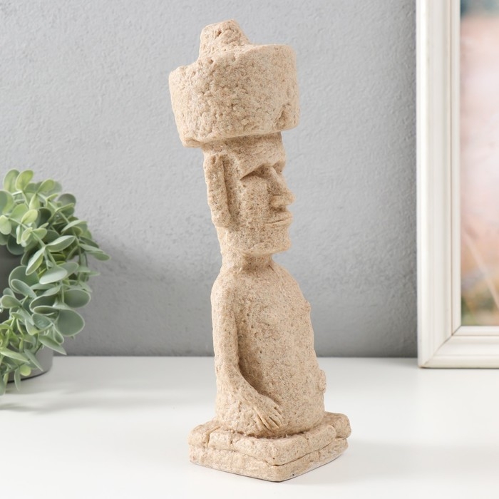 Сувенир полистоун Сувенир полистоун "Остров Пасхи. истукан Моаи" песочный 8,5х7х26 см