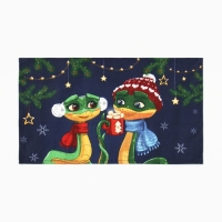 Набор полотенец Доляна "Счастливого нового года" 28х46 см - 6 шт, 100% хл, рогожка 164 г/м2