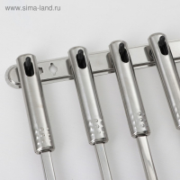 Набор кухонных принадлежностей «Стандарт», 6 предметов, на подвесе, цвет серебряный Набор кухонных принадлежностей «Стандарт», 6 предметов, на подвесе, цвет серебряный