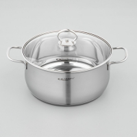 Кастрюля &laquo;Лира&raquo;, 5,2 л, d=24 см, капсульное дно, стеклянная крышка, индукция