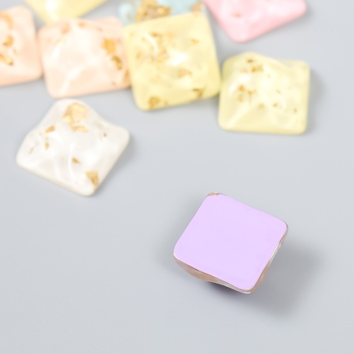 Декор для творчества пластик "Квадратики" фольга  набор 10 шт 1,6х1,6х0,7 см