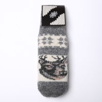 Новый год. Варежки женские шерстяные &laquo;Олень&raquo;, цвет серый, размер 20-22