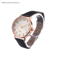 Часы наручные кварцевые женские "Линда", d-3 см, экокожа, черные Часы наручные кварцевые женские "Линда", d-3 см, экокожа, черные