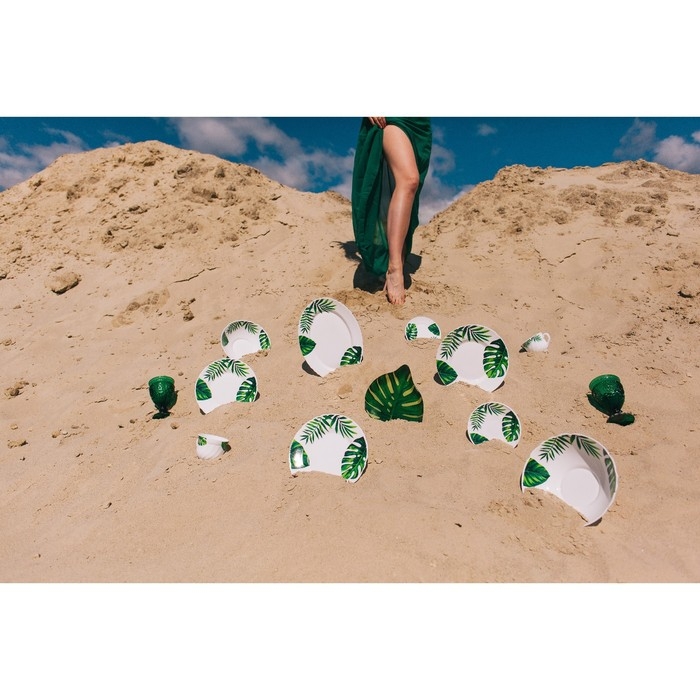 Тарелка глубокая Avvir &laquo;Лист папоротника&raquo;, 600 мл, d=17,5 см, стеклокерамика, цвет белый