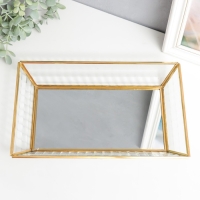 Подставка интерьерная стекло с зеркалом прямоугольная "Волна" 4х20х30 см Подставка интерьерная стекло с зеркалом прямоугольная "Волна" 4х20х30 см