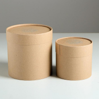 Набор шляпных коробок из крафта 2 в 1, упаковка подарочная, &laquo;Тебе&raquo;, 12 х 12, 15 х 15 см