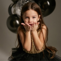 Платье нарядное для девочки с пайетками KAFTAN, размер 28 (86-92), цвет чёрный