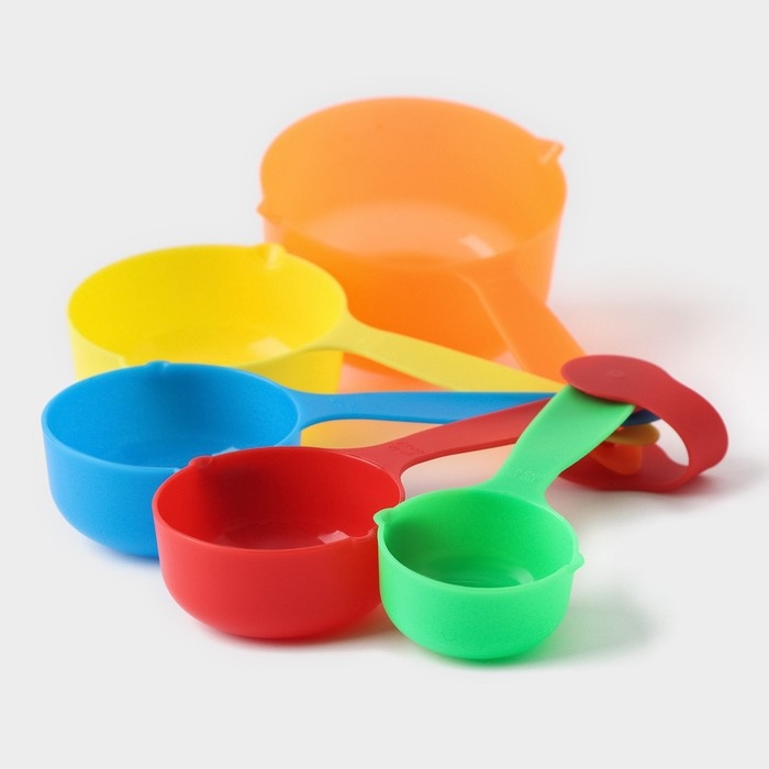 Набор мерных ёмкостей Доляна «Блеск», 5 шт: 30 мл, 60 мл, 80 мл, 125 мл, 250 мл Набор мерных ёмкостей Доляна «Блеск», 5 шт: 30 мл, 60 мл, 80 мл, 125 мл, 250 мл