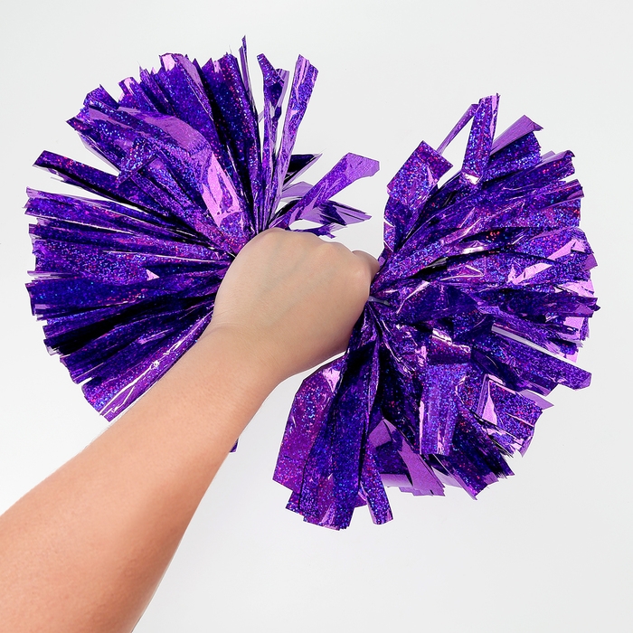 Помпон 1шт, цвет фиолетовый голография Помпон 1шт, цвет фиолетовый голография