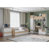 Кровать с ящиками 800х2000 Геометрия 1, 2040х842х702, Делано светлый/белый