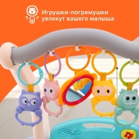 Развивающий коврик-каталка &laquo;Сафари&raquo;, 2 в 1, звуковые эффекты, цвет синий