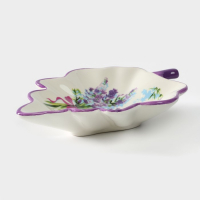 Блюдо сервировочное Доляна &laquo;Лаванда&raquo;, 21&times;15&times;4,5 см, цвет белый