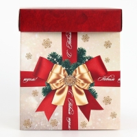 Подарочная коробка новогодняя складная с 3D эффектом &laquo;С Новым годом&raquo;, ёлочка, 11 х 11 х 13 см, Новый год