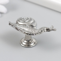 Ручка для шкатулки металл "Улитка" серебро 2,8х5,2 см Ручка для шкатулки металл "Улитка" серебро 2,8х5,2 см