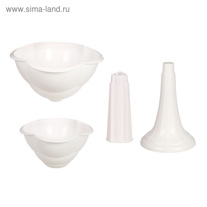 Клумба пластиковая, 2 яруса, d = 25–55 см, h = 87 см, на высокой ножке, белая Клумба пластиковая, 2 яруса, d = 25–55 см, h = 87 см, на высокой ножке, белая