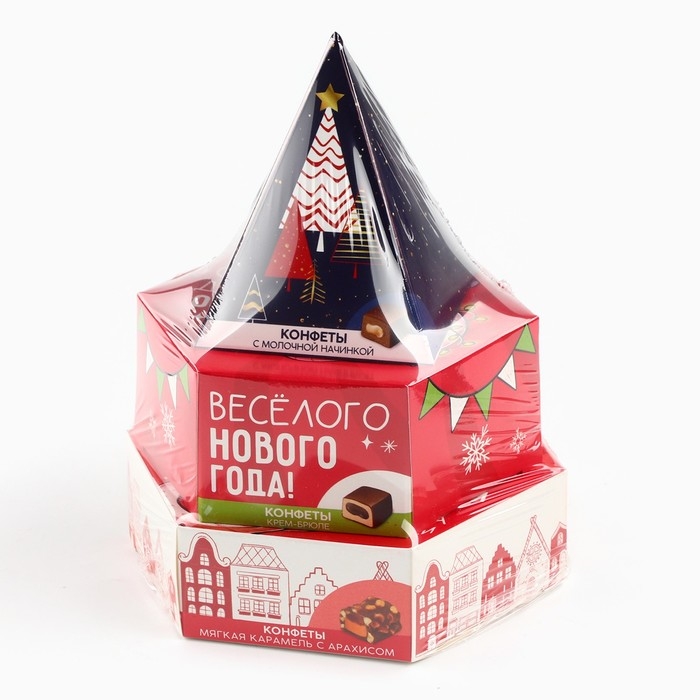 Новогодний подарочный набор конфет в подарочной коробке &laquo;Весёлого Нового года&raquo;, 250 г.