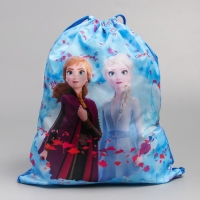 Мешок для обуви 420 х 350 мм, Холодное сердце &laquo;Анна и Эльза&raquo; (мягкий полиэстер, плотность 210D)