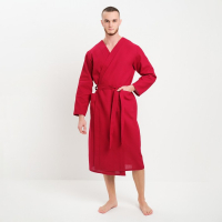 Халат мужской вафельный запашной, цвет вишня, размер 54, 160гр/м Халат мужской вафельный запашной, цвет вишня, размер 54, 160гр/м
