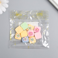 Декор для творчества пластик "Цветочек в квадратике" набор 10 шт