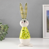 Сувенир керамика "Зайчонок в очках, рубашка в горох" жёлто-зелёный 10х7,5х30,5 см Сувенир керамика "Зайчонок в очках, рубашка в горох" жёлто-зелёный 10х7,5х30,5 см